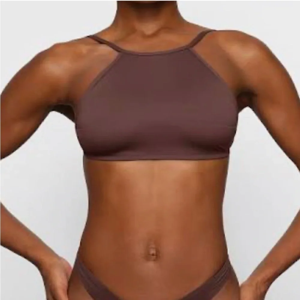 NWT Skims Recycled Swim High Neck Top